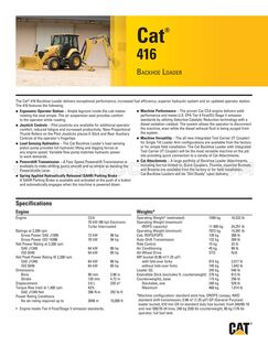 Caterpillar 416 Specifications