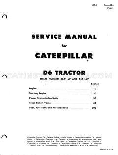 Caterpillar D6 Service Manual
