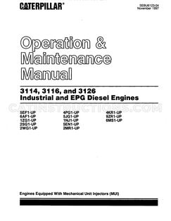 Caterpillar 3116 Operation & Maintenance Manual