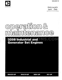 Caterpillar 3208 Operation & Maintenance