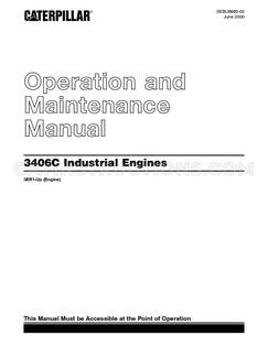 Caterpillar 3406C Operation and Maintenance Manual