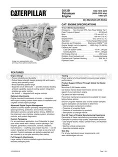Caterpillar 3512B Specifications