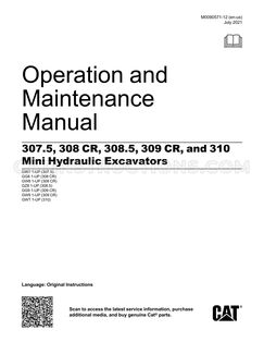 Caterpillar 307.5 Operation and Maintenance Manual
