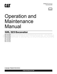 Caterpillar 320 Operation and Maintenance Manual