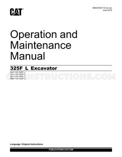 Caterpillar 325F L Operation and Maintenance Manual