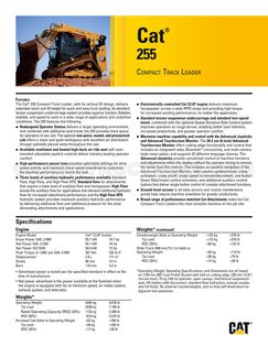Caterpillar 255 Specifications