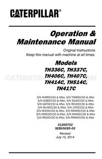 TH336C Telehandler Operation & Maintenance Manual