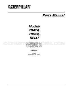 Caterpillar TH414 Parts Manual